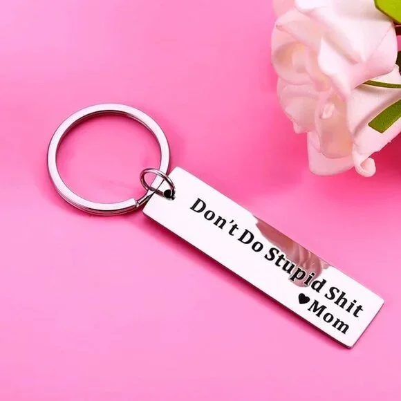 Bag Charm Key Chain - Don't Do Stupid ๐ฉLove Mom๐ - Picture 4 of 5
